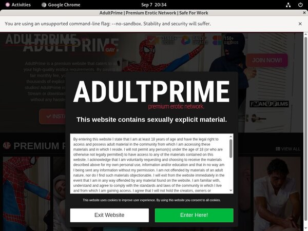 Adult Prime Gay Order Page