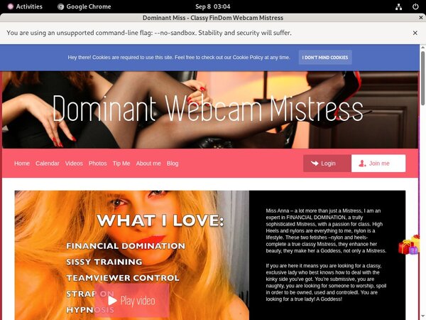 Dominant Miss - Classy FinDom Webcam Mistress Passwort