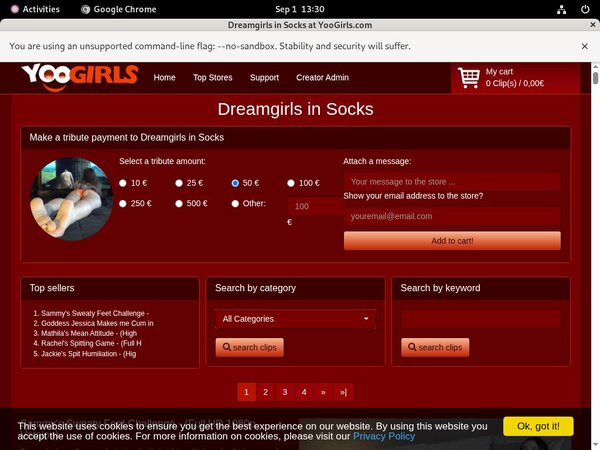 Dreamgirls In Socks Website Accounts