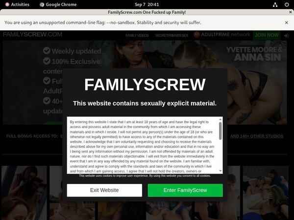 Family Screw Id Password