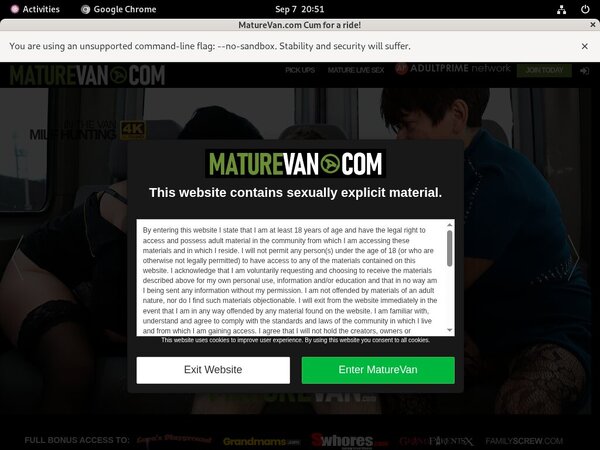 Mature Van Signup Discount
